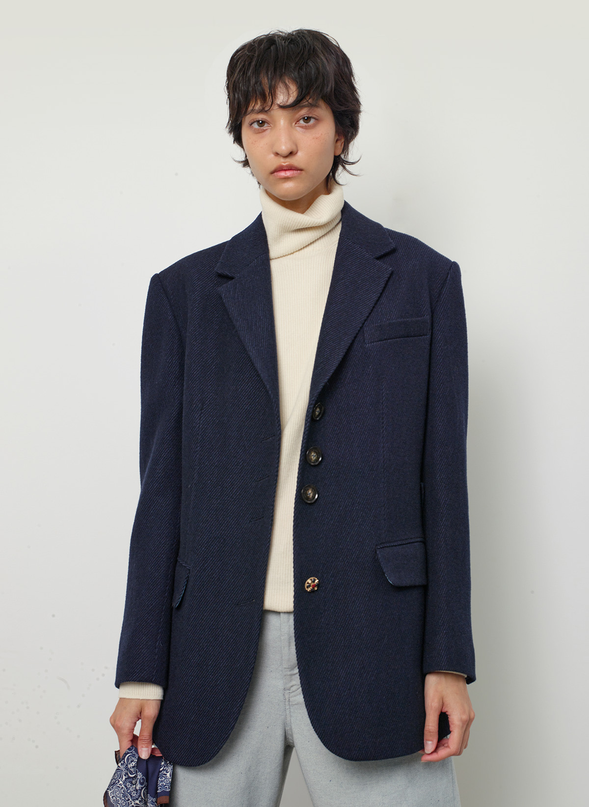 [경수진, 윤소이, 홍승희 착용] wool twill jacket (navy)